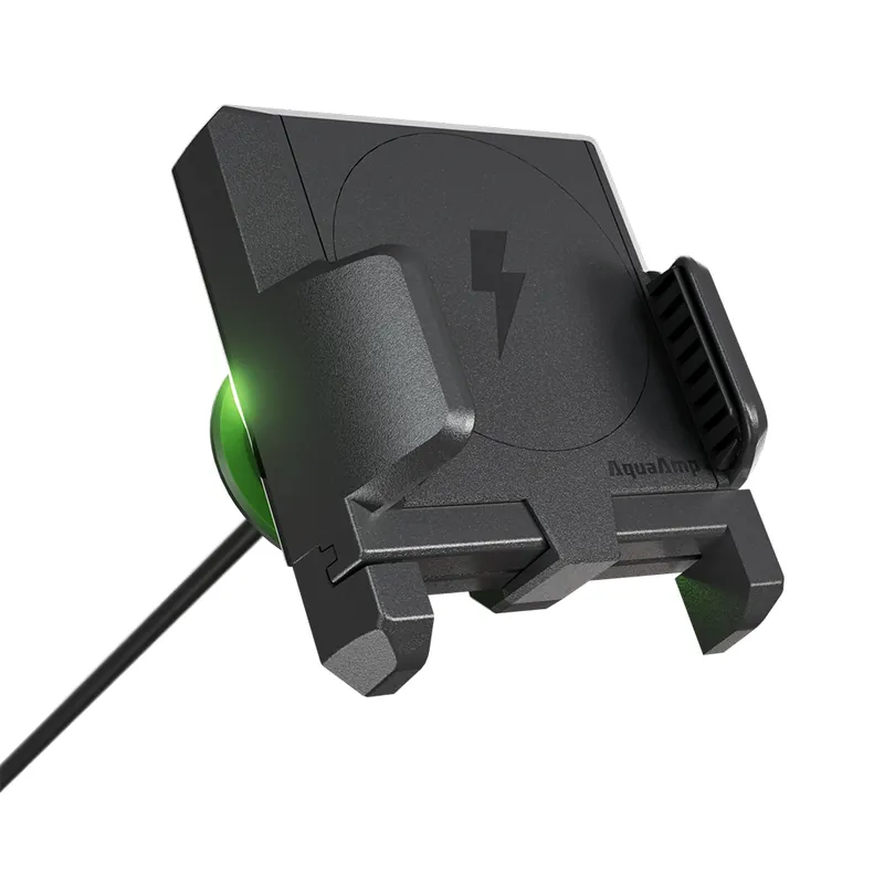AquaAmp 925X-SS Verticale Slanke Klemhouder Met LED Oplader 25W Qi2.2 Snelle Levering