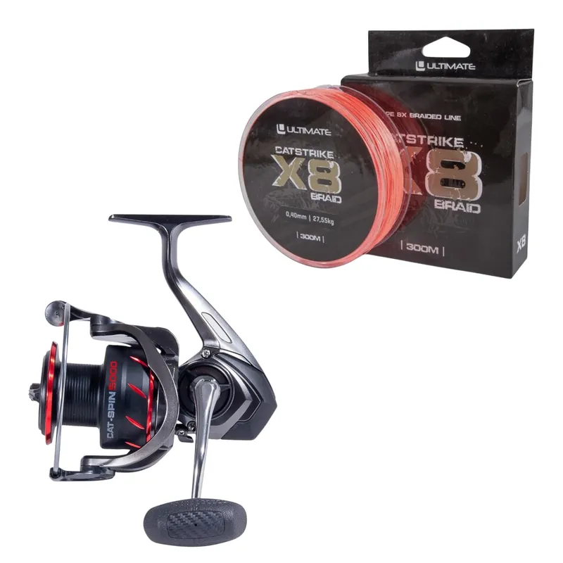 Flitsaanbieding Ultimate Cat-Spin II Meerval Spinmolen + Catstrike X8 Braid Combo 5000