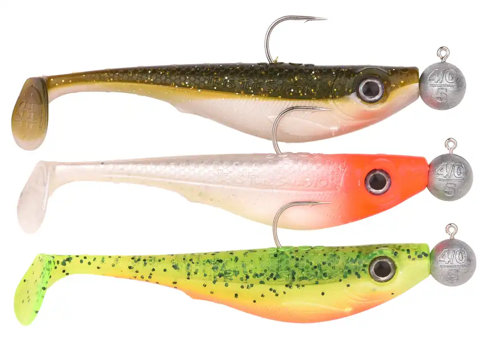 Weekendaanbieding Spro Iris Shad To Go UV Set 8cm (5g) (3 Stuks) Salt & Pepper/UV Perch/Olive