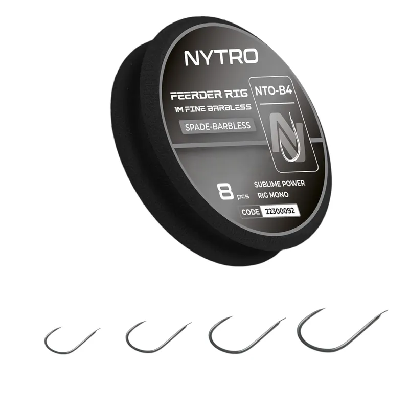 Nytro NTO-B4 Barbless Fine Feeder Ready Tied Rigs Witvis Onderlijn 100cm (8 Stuks) 16/0.13mm/3.2lb Beperkt Aanbod
