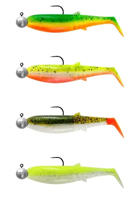 Direct Beschikbaar Savage Gear Cannibal Shad 6.8cm 3g + 5g #1/0 (4 stuks) Darkwater