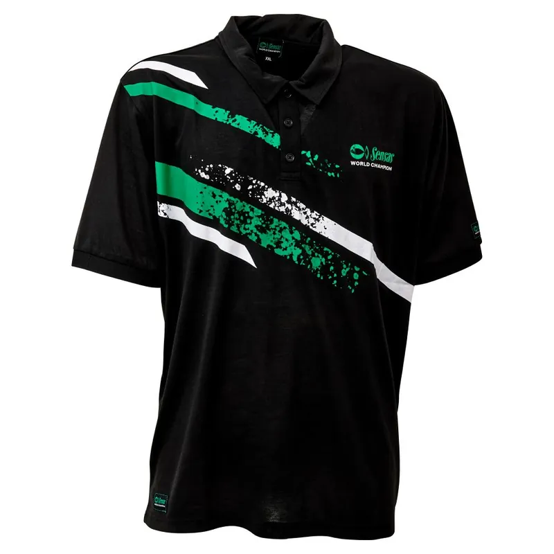 Sensas Stripes Black Polo T-Shirt L Exclusieve Aanbieding