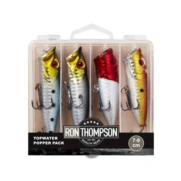 Meest Verkocht Ron Thompson Topwater Popper Pack in Box - 4pcs