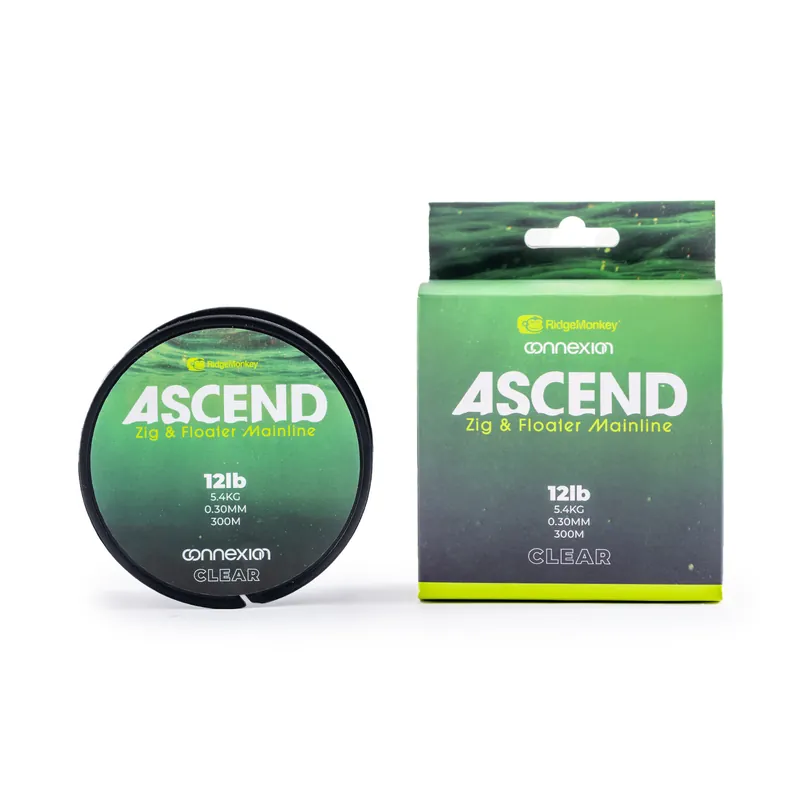 Ridgemonkey Ascend Zig & Floater Mainline Clear 12lb/0.30mm (100m) Bestel Nu