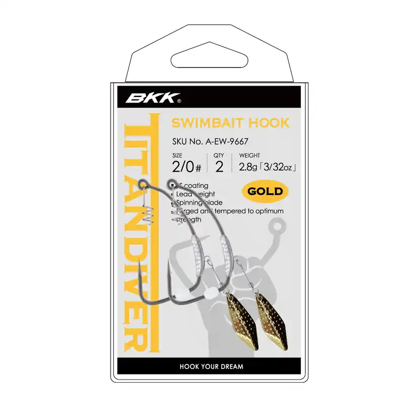 BKK Titandiver Gold Softbait Haken (2 Stuks) 2/0 - 1/16oz Actieprijs