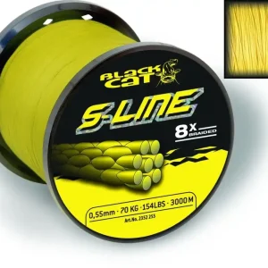 Nu Kopen Black Cat S-Line Gevlochten Lijn Meerval 3000m 0.42mm / 45kg
