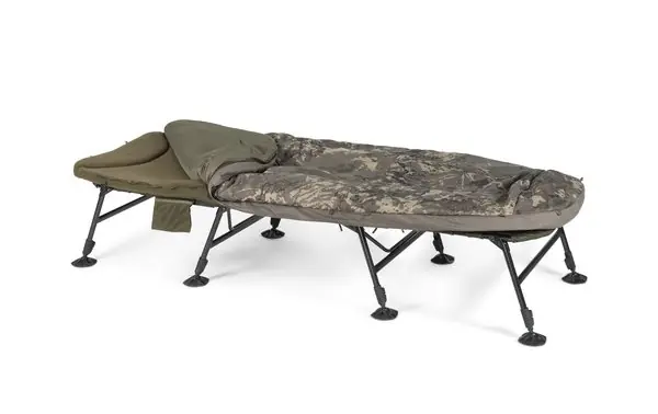Beperkte Voorraad Nash Indulgence HD40 Sleep System 8 Legs Camo Stretcher (Incl. Dekbed)