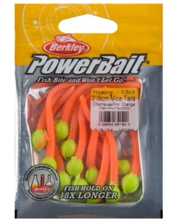 Berkley Powerbait Mice Tail 7,5cm Orange Silver/Chart Laatste Versie
