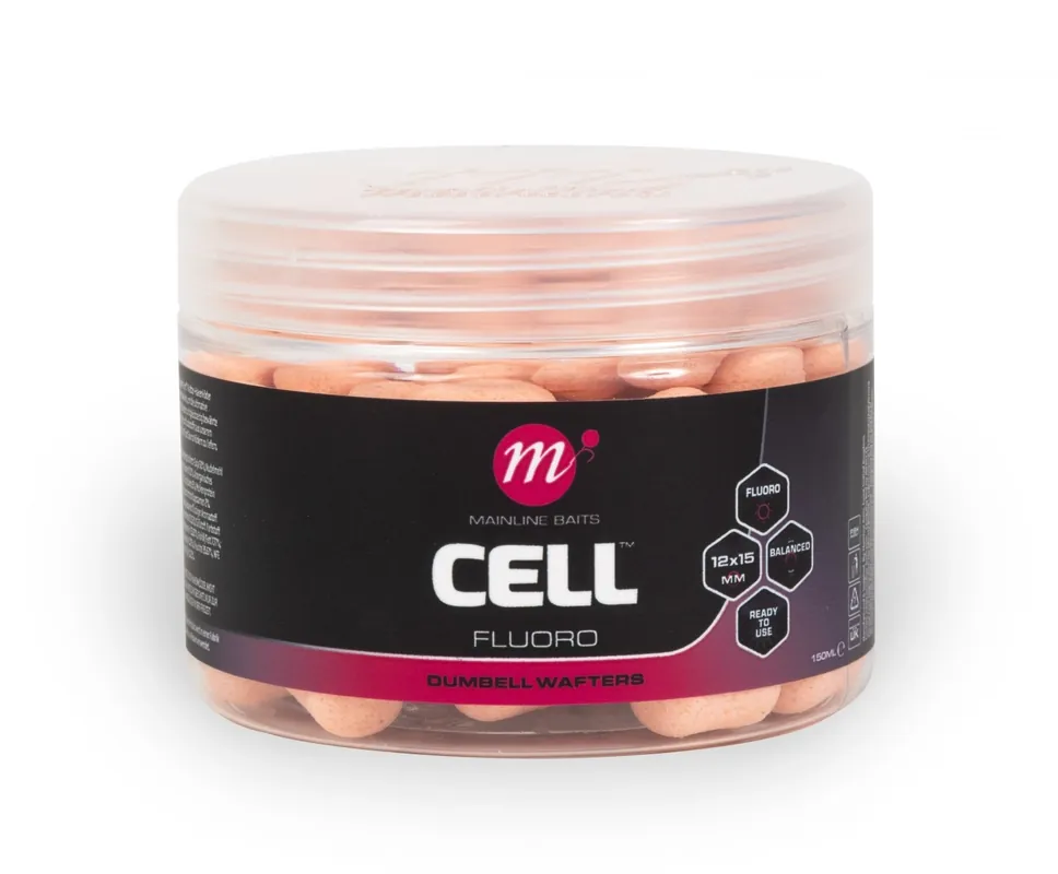 Mainline Cell Fluoro Dumbell Wafters (12x15mm) Pink Uitverkoop