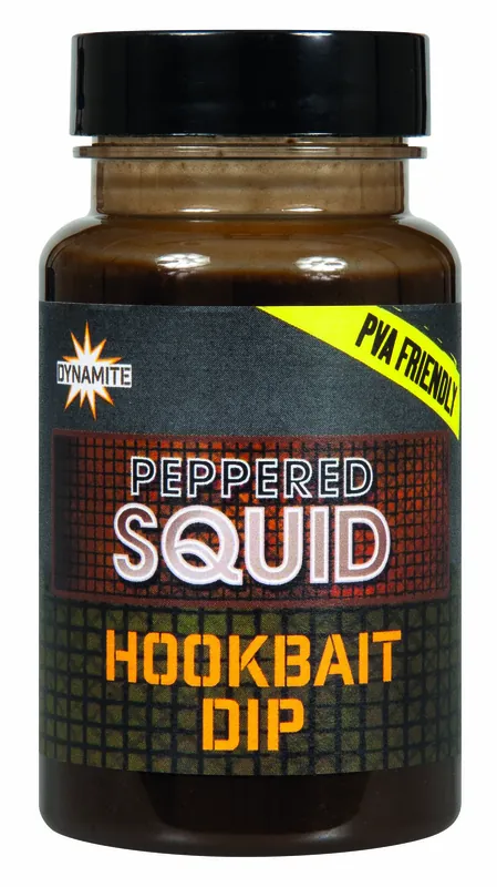 Dynamite Baits Peppered Squid Dip Liquid (100ml) Finale Uitverkoop