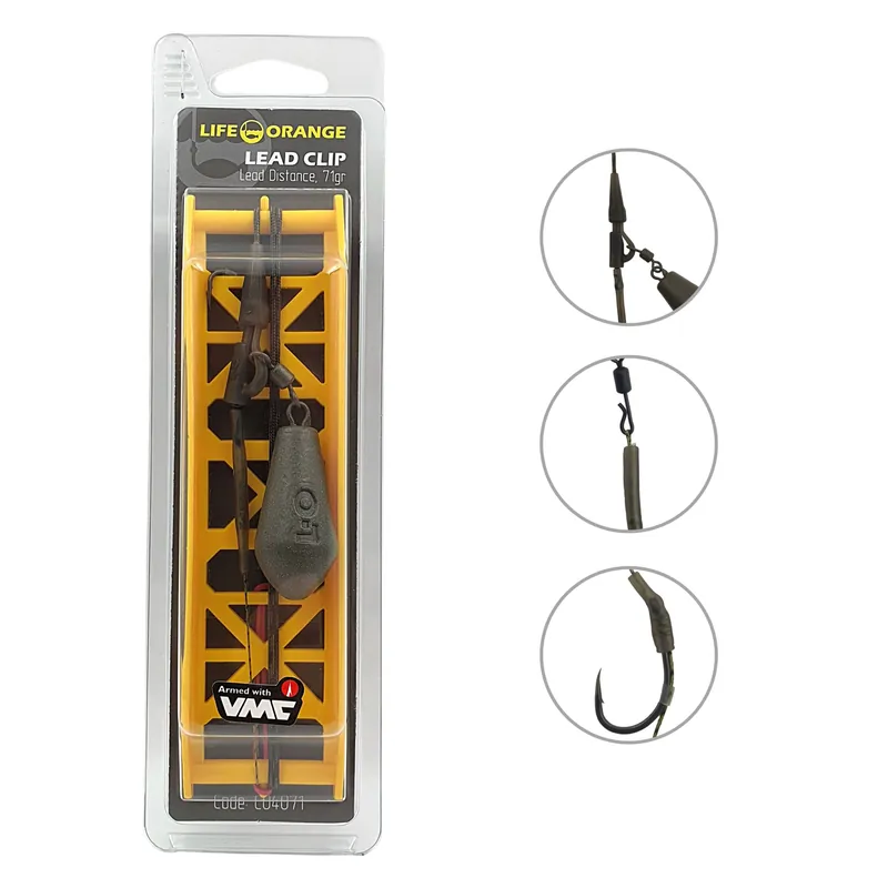 Life Orange Lead Clip Distance Karperonderlijn 56g Lage Kosten