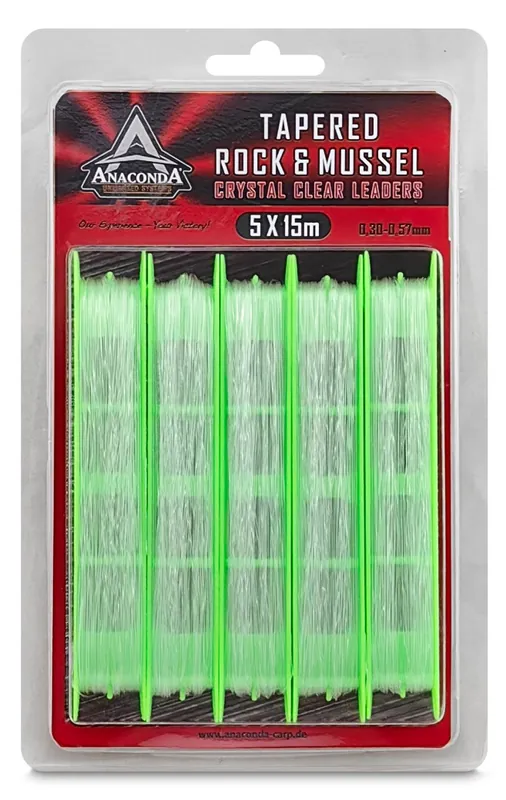 Anaconda Tapered Rock & Mussel Invisible Leaders 15m (5 stuks) 0.33-0.57mm / 6.3-16.1kg Koop Online