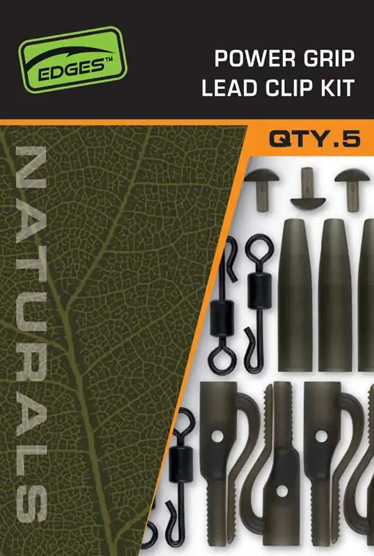 Fox Edges Naturals Power Grip Lead Clip Kit (5 stuks) Bestel Nu