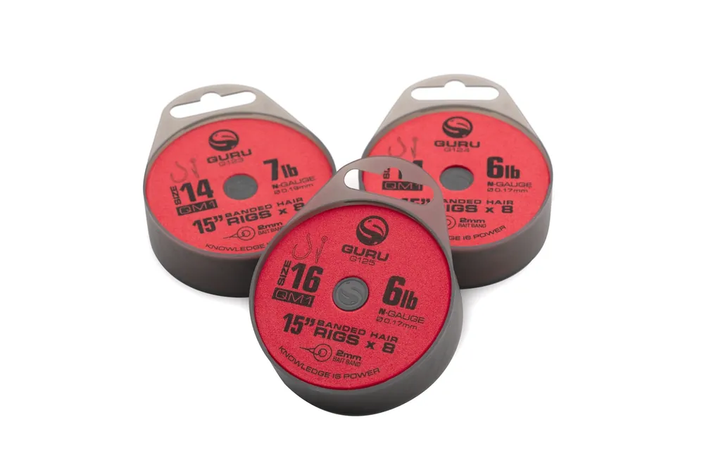 Guru QM1 Spoeltje Met Bait Bands Ready Rigs 38cm (8pcs) Haakmaat 14 0.19mm (9lb) Gratis Retour