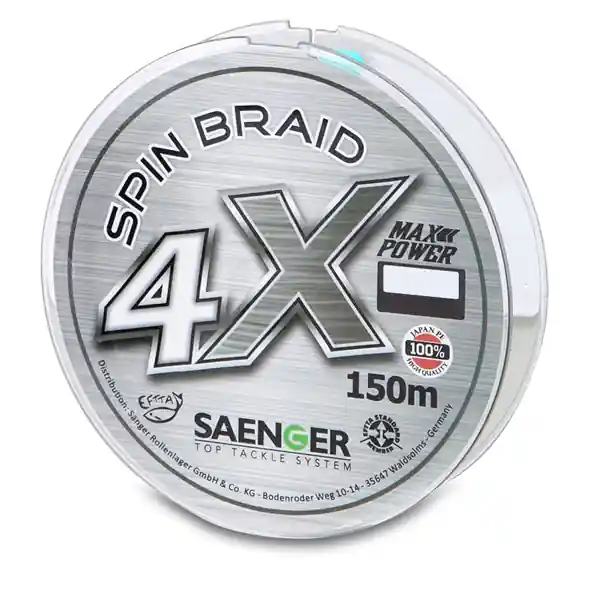 Direct Beschikbaar Saenger 4x Spin Braid 150m 0.14mm