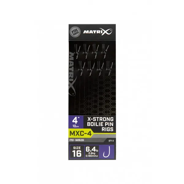 Matrix MXC-4 X-Strong Boilie Pin 4" (10cm) Barbless (8pcs) Size 16 Barbless Rechtstreeks Van De Fabrikant