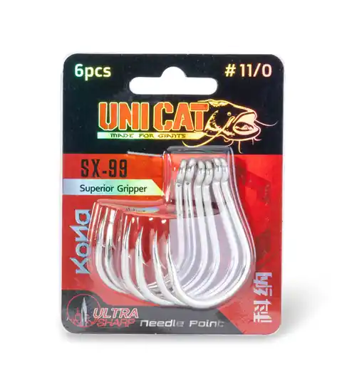 Uni Cat SX-99 Superior Gripper Meerval Haak (6 stuks) 9/0 Hoge Kwaliteit