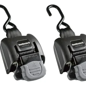 Lage Kosten Boatbuckle SS Retractable Transom Tie-Down Boot Spanbanden (2 Stuks)