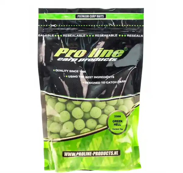 Proline Green Hell Boilies - 1kg 15mm Alleen Vandaag