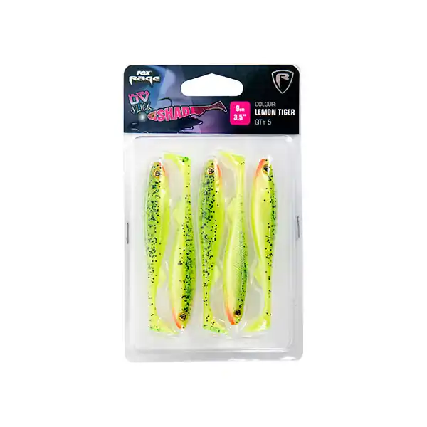 Fox Rage Slick Shad Lemon Tiger Ultra UV Packs 5pcs 7cm (5pcs) Gereduceerde Prijs