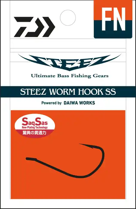 Seizoensaanbieding Daiwa Steez Worm Hook SS FN Roofvis Haak 1 (10 stuks)