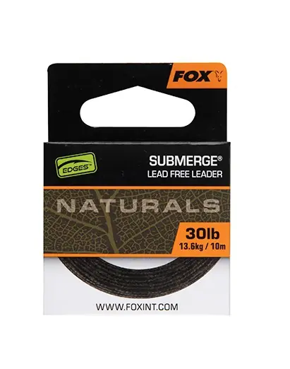 Veilige Betaling Fox Edges Naturals Submerge Leader (10m) 30lb (13.6kg)