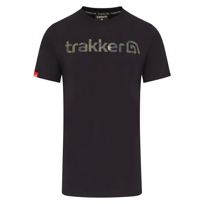 Trakker CR Logo T-Shirt Black Camo L Beperkte Voorraad