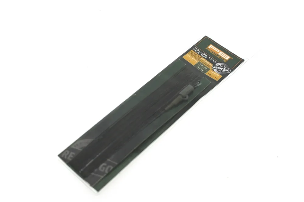 Aanbieding PB Products R2G Kevlar/SR Leadclip Knotless Leader 10m + 1m Weed (1 Stuk)