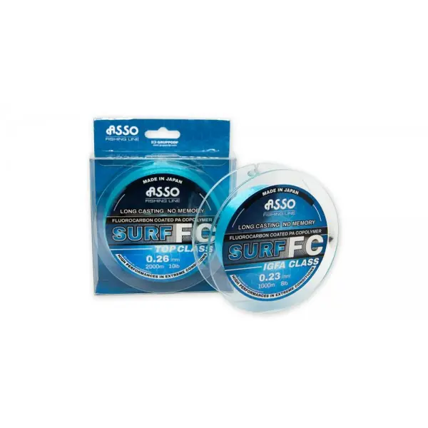 Asso Surf FC Blue Fluorocarbon Coated Line 1000m 0.30mm / 14lb Must-Have
