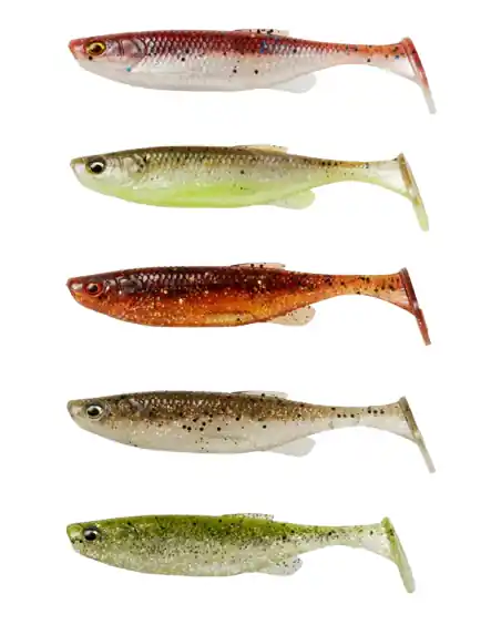 Hoge Kwaliteit Savage Gear Fat Minnow T-Tail Shad 13cm (20g) (5 Stuks) Darkwater Mix