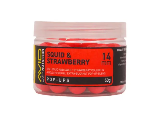 Express Levering Avid Squid & Strawberry Pop-Up Red 50g (14mm)
