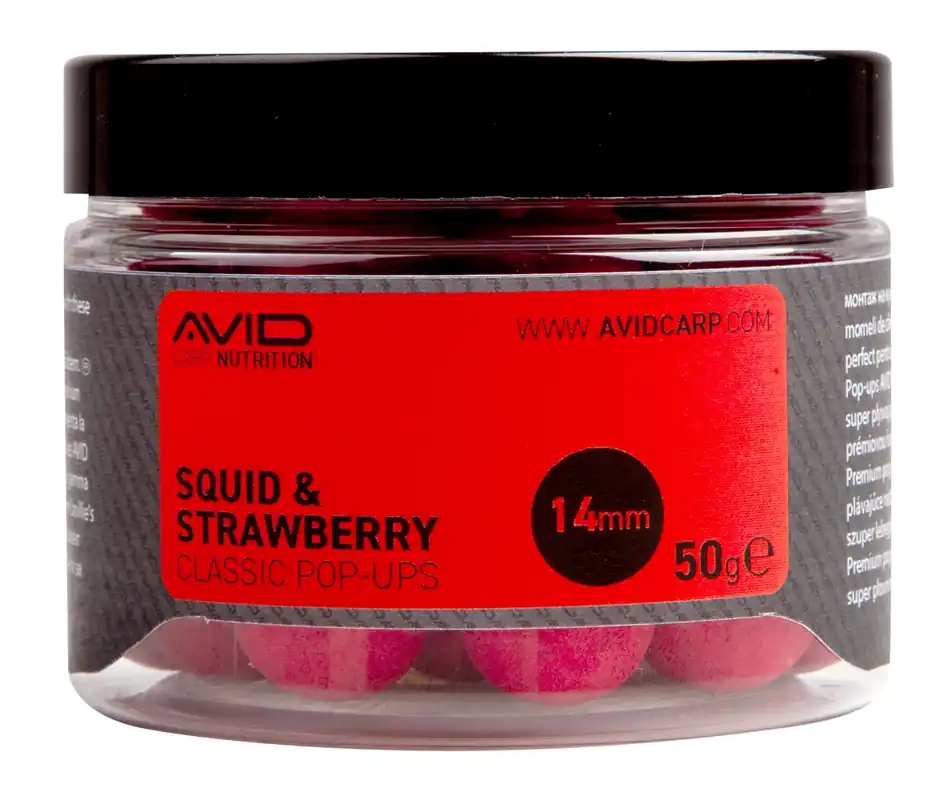 Avid Squid & Strawberry Pop Ups 14mm (50g) Hoge Kwaliteit
