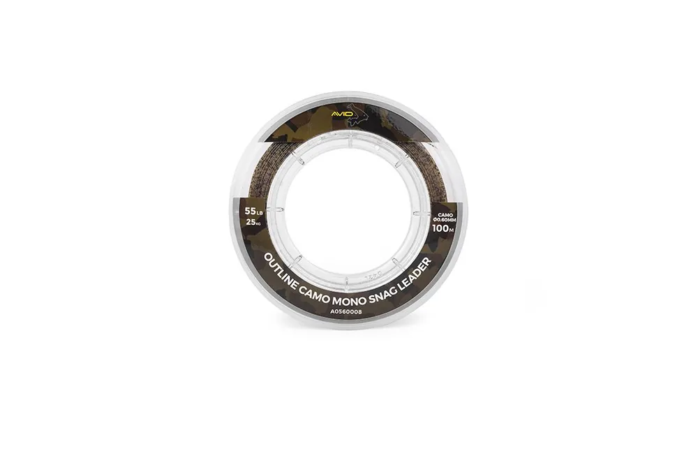Avid Carp Outline Camo Mono Snag Leader 100m 0.60mm (25kg/55lb) Premium