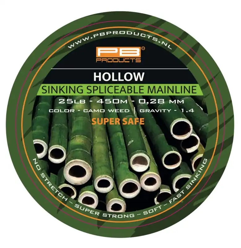 Direct Beschikbaar PB Products Hollow Braid Gevlochten Lijn 0.28mm (25lb) 450m Splicable Camo Weed