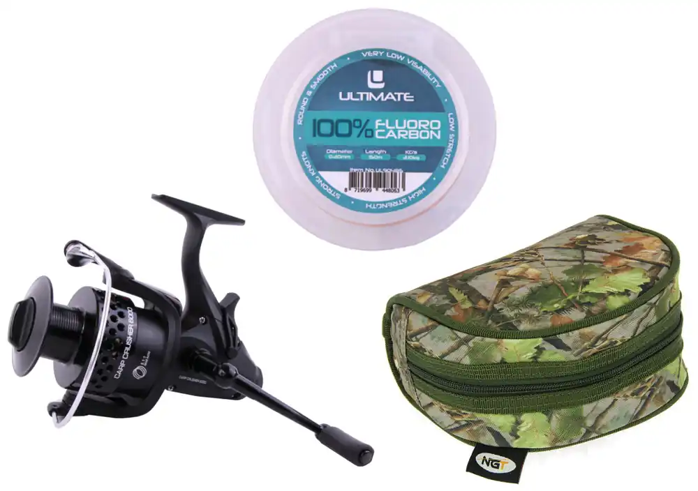 Ultimate Carp Crusher + Fluorocarbon + Reel Case Koopje