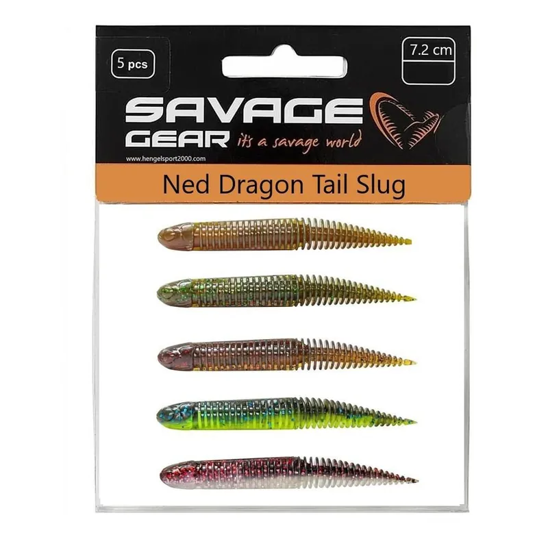 Gereduceerde Prijs Savage Gear Ned Dragon Tail Slug 10cm Dark Water Mix