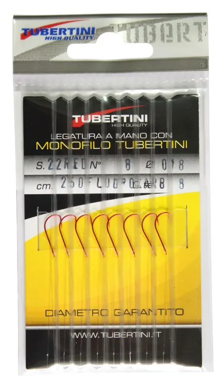 Koopje Tubertini Onderlijnen Serie 22 rood Fluorcarbon Maat: 04/ 0.20mm