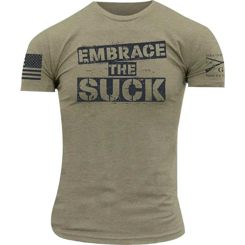Grunt Style Embrace the Suck T-shirt - Licht olijfgroen S Snelle Levering