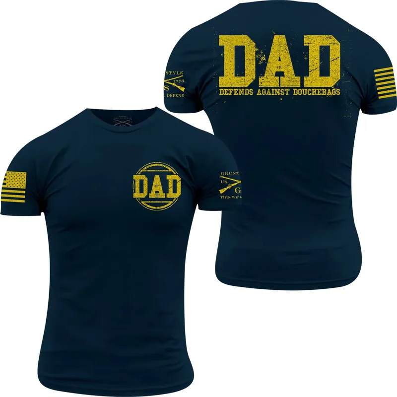 Voordeelprijs Grunt Style Dad Defend T-shirt - Marineblauw/Geel S