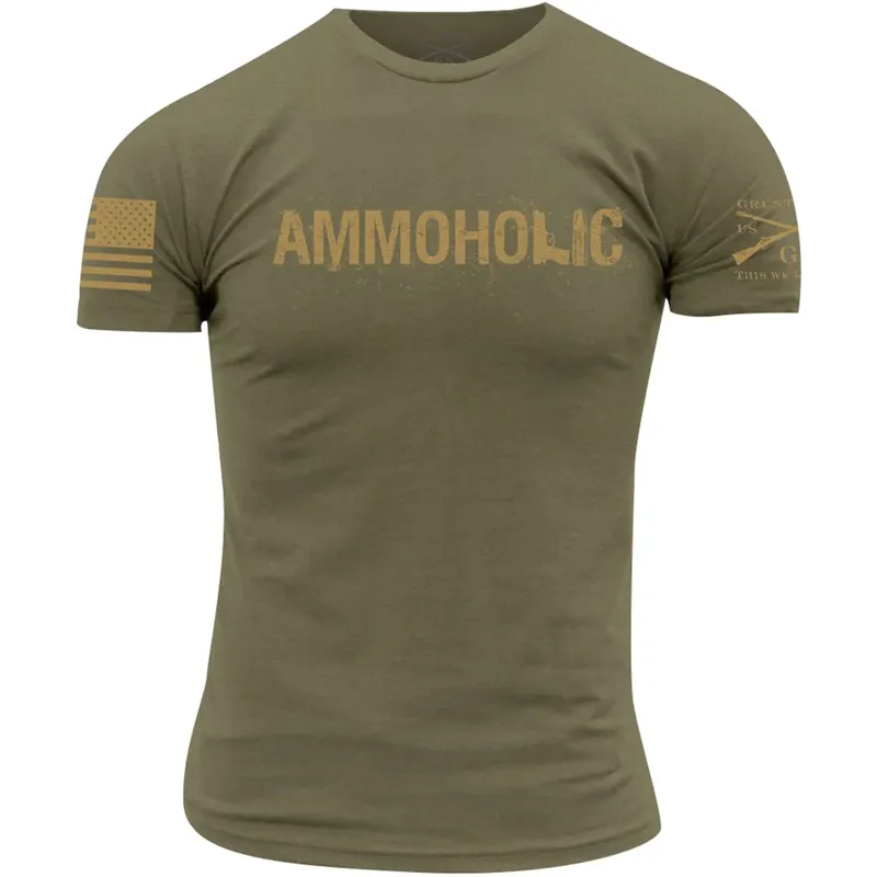 Grunt Style Ammoholic T-shirt - Olijfgroen S Express Levering