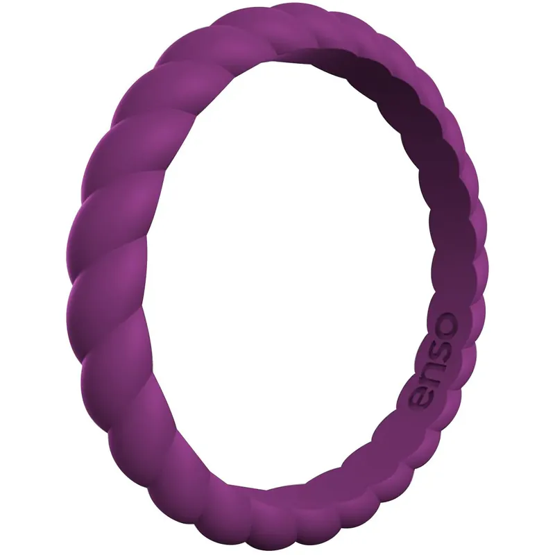 Enso Rings Braided Stackables Series Siliconen Ring - Pruim Flitsaanbieding