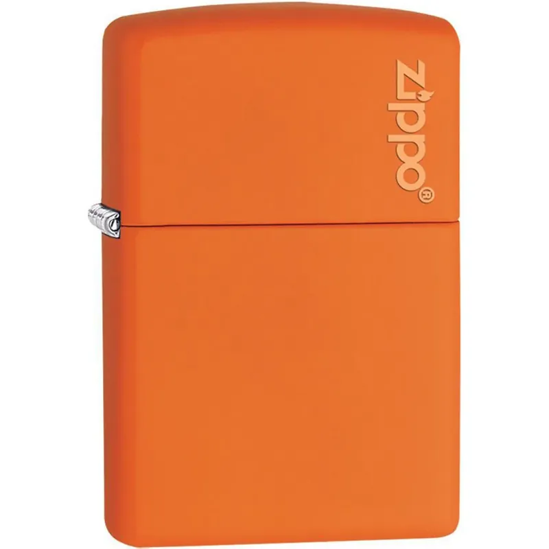 Zippo Logo Matte Zakaansteker - Oranje Rechtstreeks Van De Fabrikant