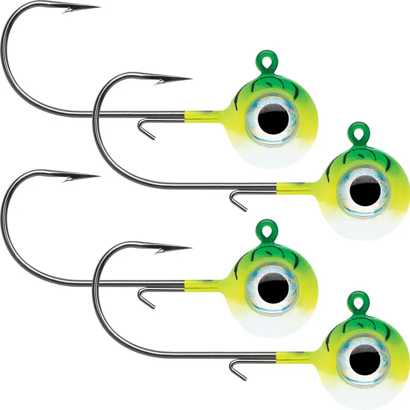 Favoriet VMC Neon Moon Eye 1/4 Oz. 3D Holografische Jig - 4-Pack - Groen Vuur UV