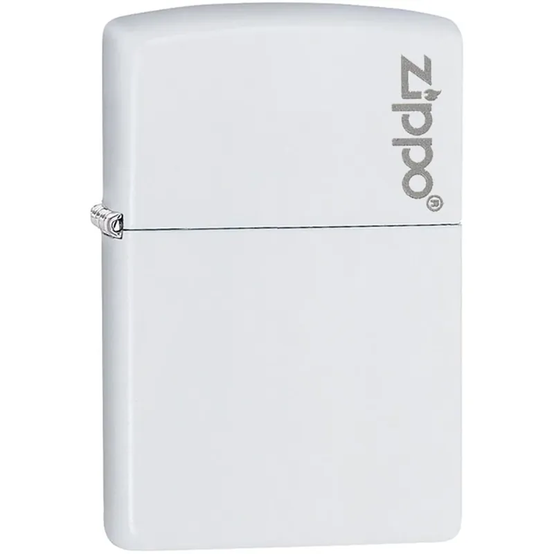 Laatste Versie Zippo Logo Matte Zakaansteker - Wit