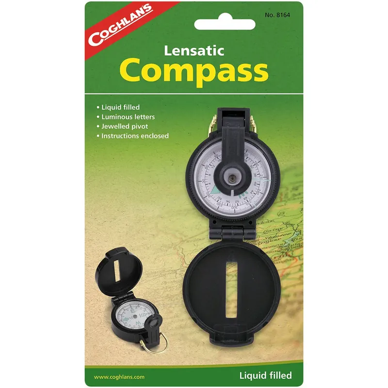 Coghlan's Lensatic Compass met behuizing, gevuld met vloeistof, noodgevallen tijdens het kamperen Exclusieve Aanbieding