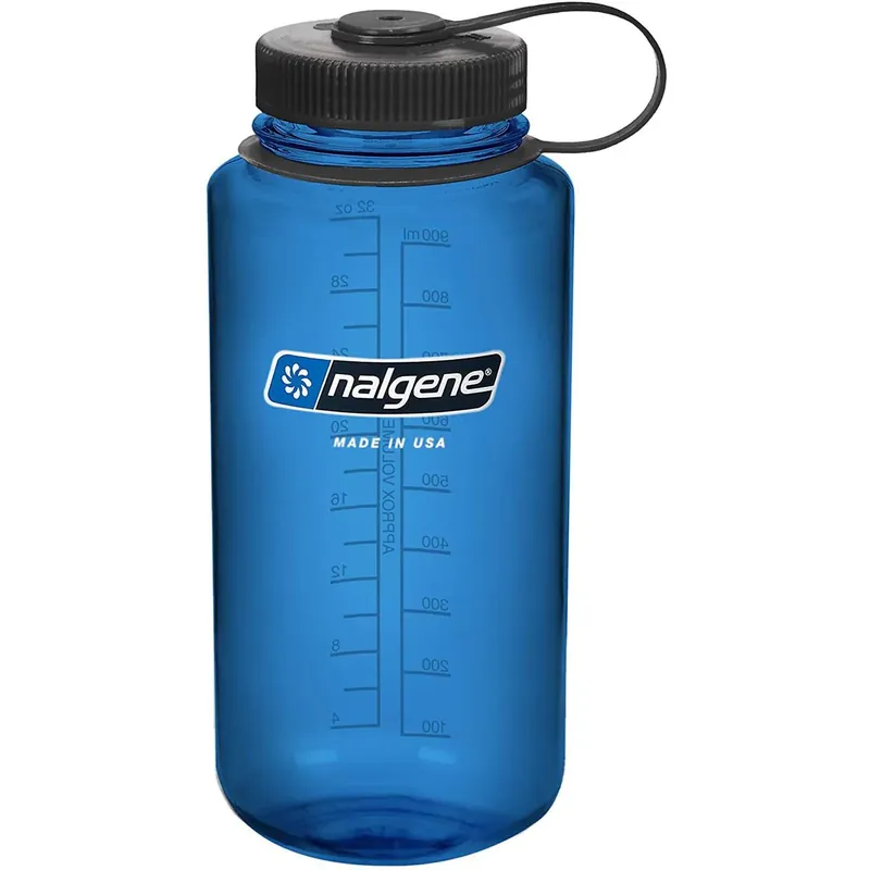 Nalgene Sustain 32 oz. Tritan Wide Mouth Waterfles - Blauw/Zwart Gecertificeerd