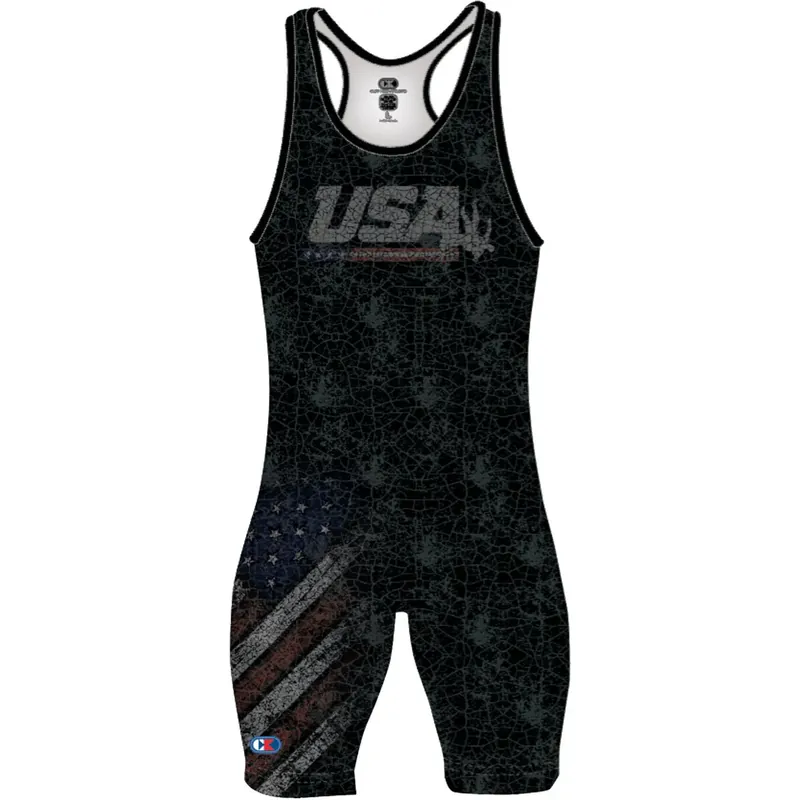 Nu Kopen Cliff Keen The Patriot Gesublimeerd Worstelen Singlet - VS 2XS