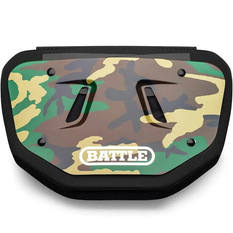 Battle Sports Chrome Beschermende Voetbal Achterplaat - Groene Camouflage Jongeren Beperkt Aanbod