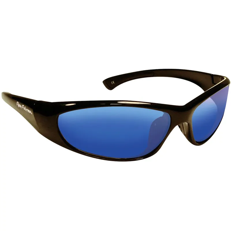 Flying Fisherman Kid's Fluke Junior Angler zonnebril - Zwart/rookblauw spiegelglas Koop Vandaag