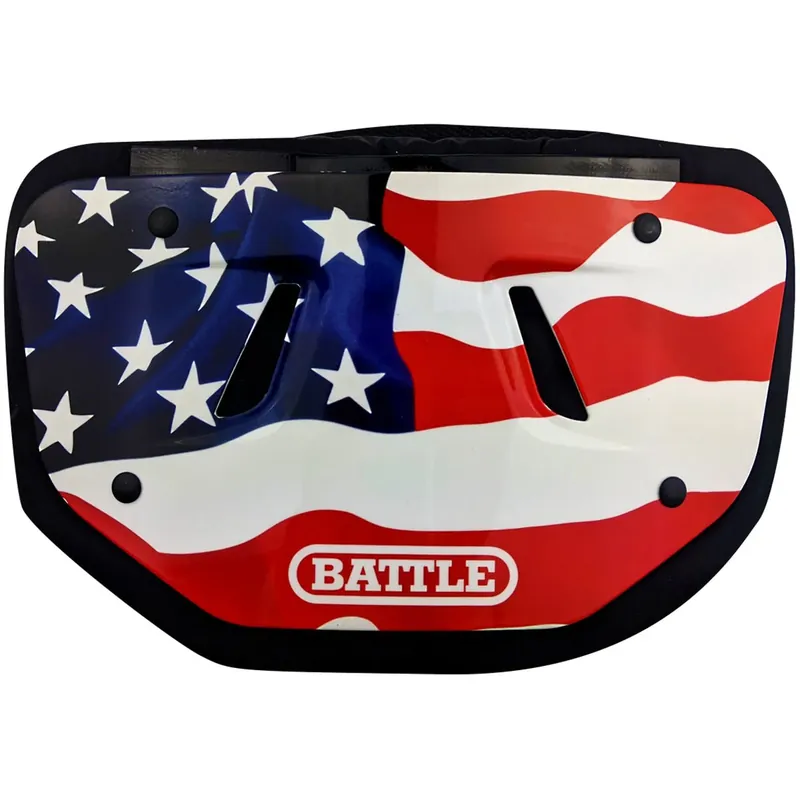 Battle Sports Chrome American Flag 2.0 beschermende voetbalachterplaat Jongeren Gecertificeerd